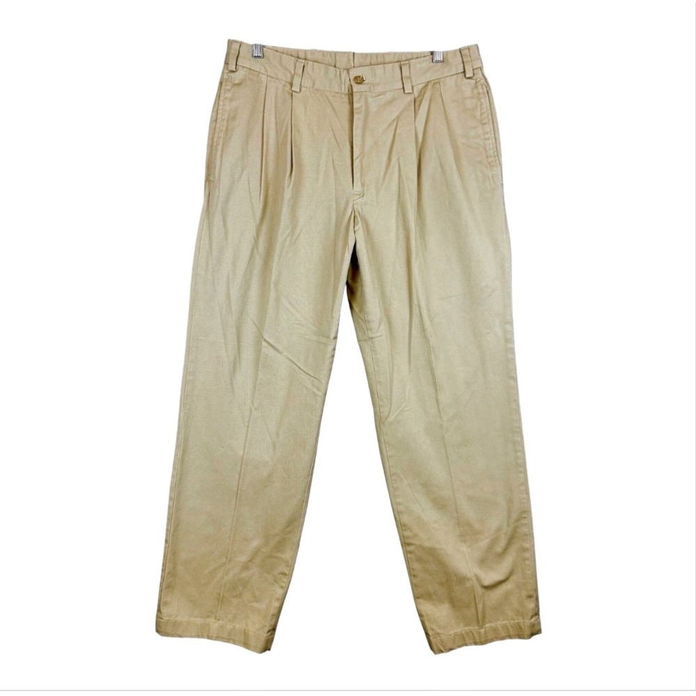 BILLS KHAKIS Cotton Chino Pants PLEATED CLASSIC FIT M2P B004 Khaki/Beige 40x28